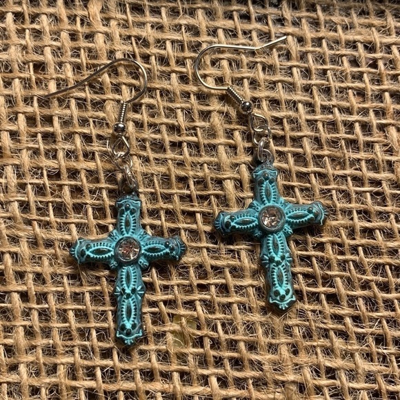 Jewelry - NWT Handmade Cross Earrings
